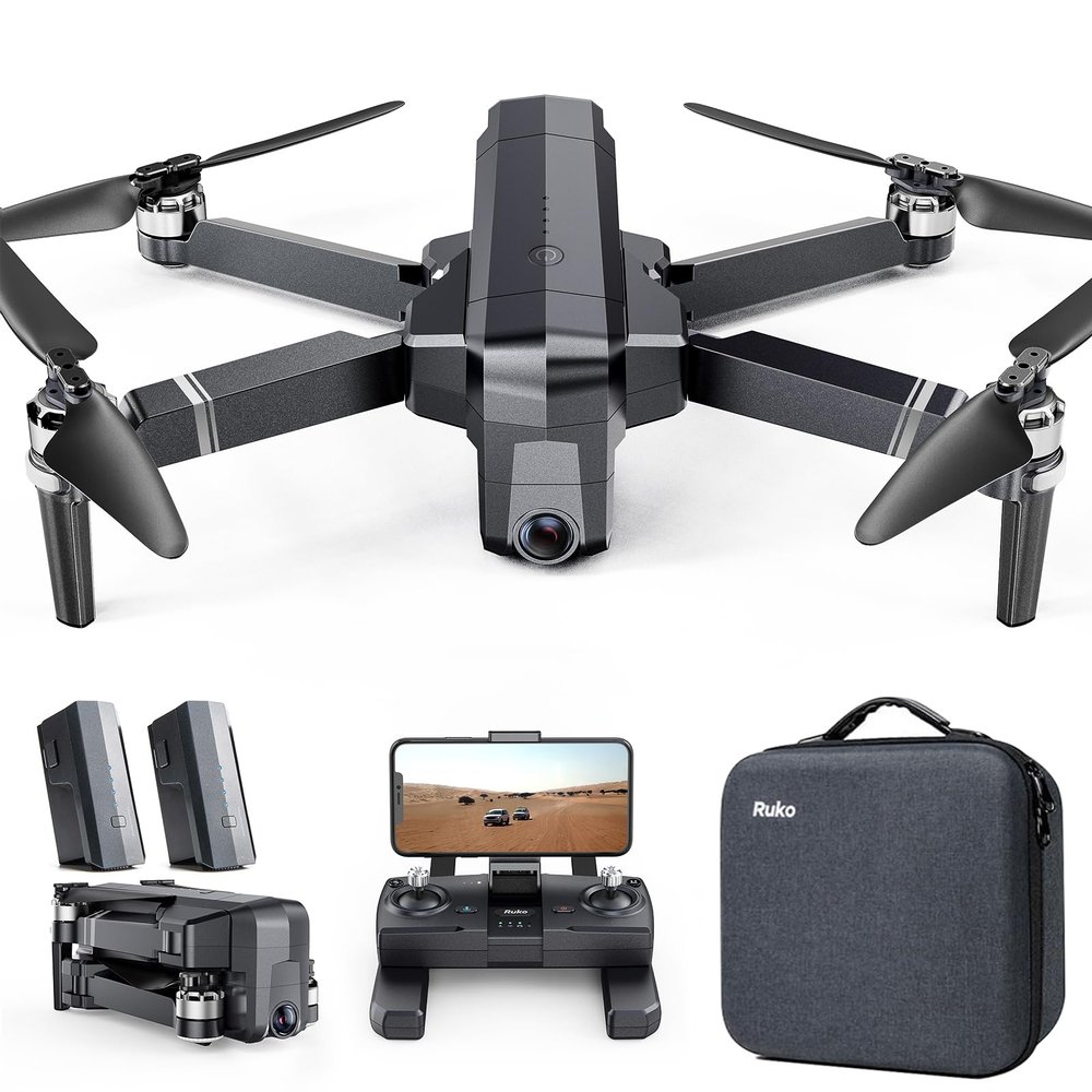 Ruko F11PRO Drones with Camera for Adults 4K UHD Camera, 60 Mins Flight Time with GPS Auto Return Home, Brushless Motor, Black (with Carrying Case)