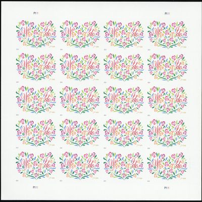 2014 Yes I Do Wedding Sheet 20 Twenty 70 Cent 2 Ounce Rate Postage Stamps Scott 4881
