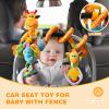 Jollybaby Crib Stroller Car Seat Toys for Baby 0-3-6-9-12 Months, Tummy Time Hanging Sensory Toys for Newborn with Music Box and Teether, Spiral Carseat Toy for Infant Boys Girls Gifts (Giraffe) view 3