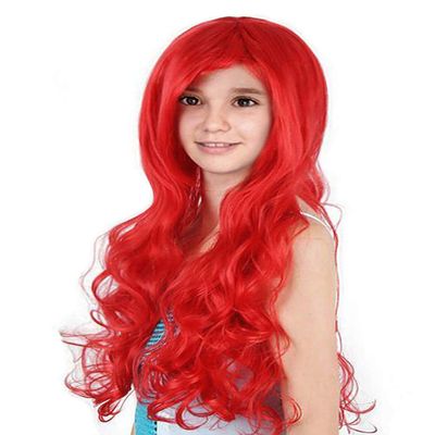 Joy Join Little Girls Princess Mermaid Costume Red Wigs for Little Girls Birthday,Halloween,Christmas Party
