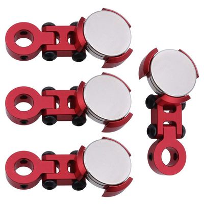 Hobbypark 4PCS Aluminum Magnetic Stealth Invisible Body Post Mounts for 1/10 RC Car (Red)