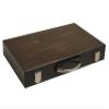 15-inch Wood Backgammon Set - Black/Zebra Wood Board - Oak Inlaid Field view 1