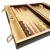 15-inch Wood Backgammon Set - Black/Zebra Wood Board - Oak Inlaid Field view 3