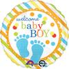 LOONBALLOON Standard Foil Baby Boy Feet Balloon 2x PcsBaby Party Balloons, Baby Birthday Party Decoration, Baby Shower Balloons view 1