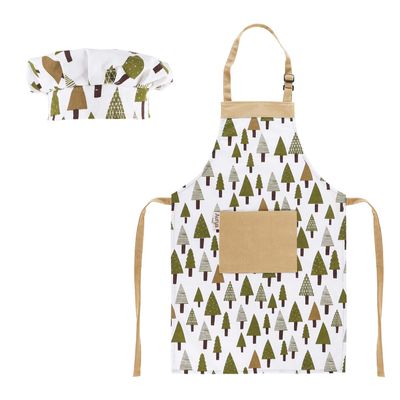 Aurya Kids Apron and Chef Hat Set-Adjustable Child Apron for Boys and Girls