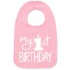 Aiden's Corner Handmade Cute Baby Boy Girl First Birthday Smash Cake Bibs - My 1st Birthday Bib (White Pink Bib) view 1