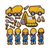 Construction Worker Crew Felt Play Art Set Flannel Board Story Storyboard Pieces view 1