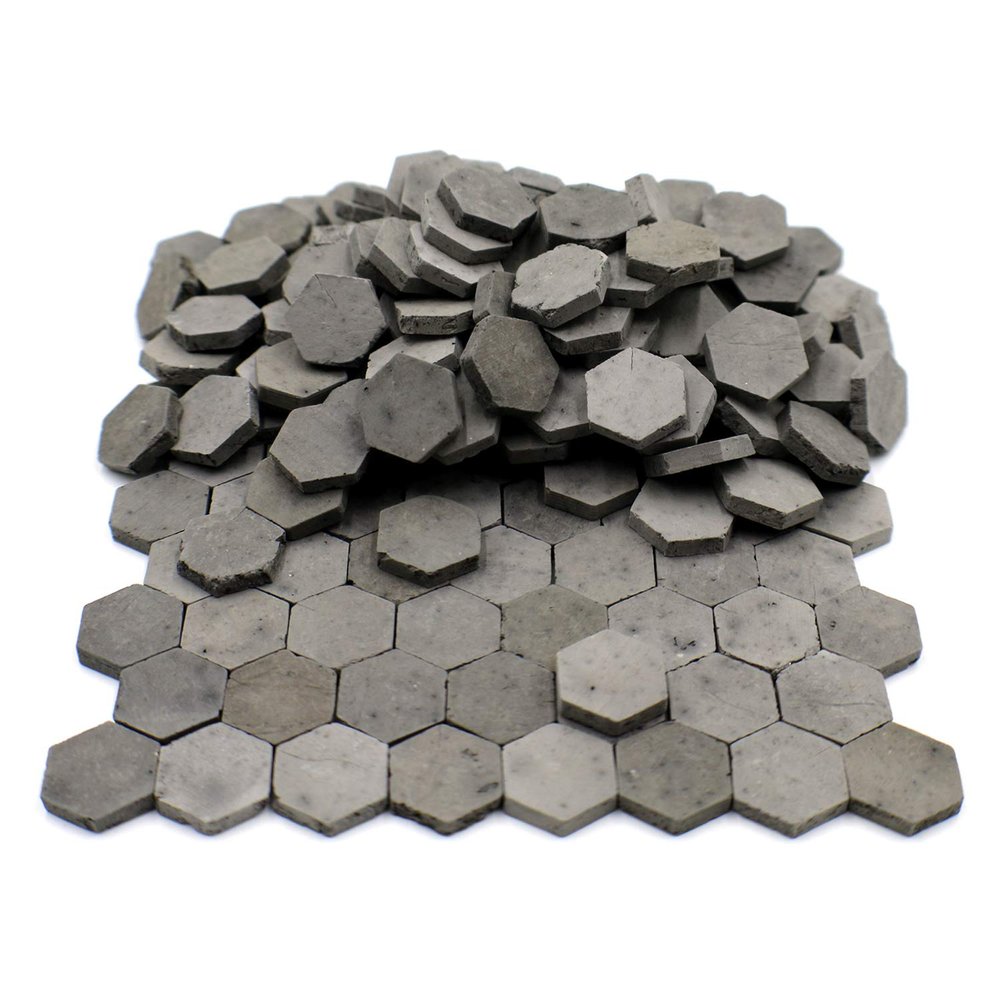 Sarina Crafts Hex Clay Brick Pavement Stones for Dollhouse Models and Military Dioramas (Gray)
