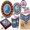Deluxe Casino Night Theme Party Supplies Set for 20 People, Includes 20 Large Plates, 20 Small Plates, 20 Napkins, 20 Cups & 2 Table Covers - Perfect for Casino Night or Birthday (82 Pieces Total) view 1