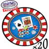 Deluxe Casino Night Theme Party Supplies Set for 20 People, Includes 20 Large Plates, 20 Small Plates, 20 Napkins, 20 Cups & 2 Table Covers - Perfect for Casino Night or Birthday (82 Pieces Total) view 3