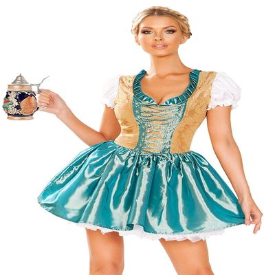 4948 - 1pc Beer Girl Small / Blue/Gold