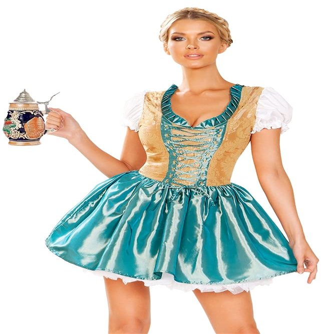4948 - 1pc Beer Girl Small / Blue/Gold