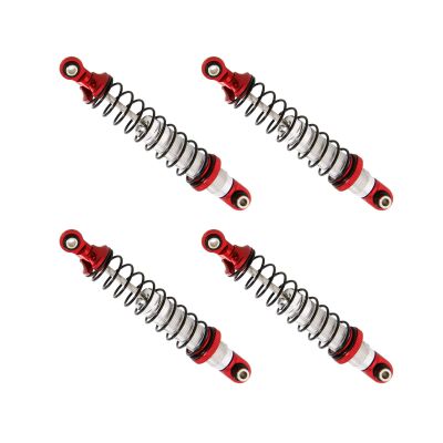 Atomik Alloy Front & Rear Shock Set - RC Car Replacement for Axial SCX10 II - Hardened Billet 6061 Aluminum, Front & Rear Chassis Upgrade - Red