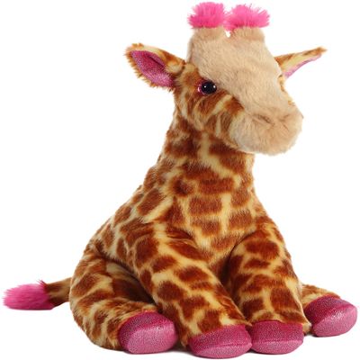 Aurora Huggable Destination Nation Giraffe Stuffed Animal - Global Exploration - Learning Fun - Pink 12 Inches