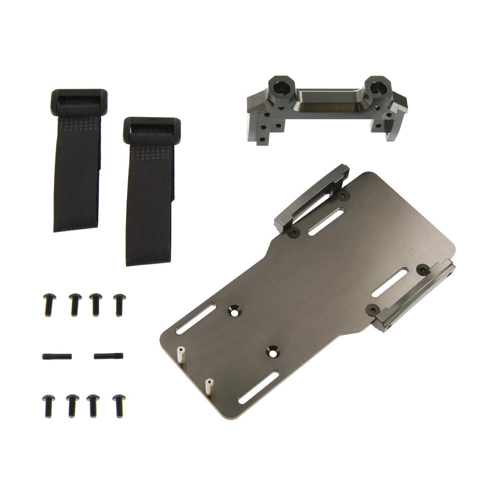 Atomik RC Axial SCX10 II Alloy Battery Tray w/Forward Servo Mount, Gun Metal