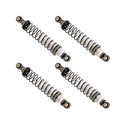 Atomik - Alloy Front & Rear Shock Set - RC Car Replacement for Axial SCX10 II - Hardened Billet 6061 Aluminum - Lightweight & Durable Performance - Front & Rear Chassis Upgrade - Grey