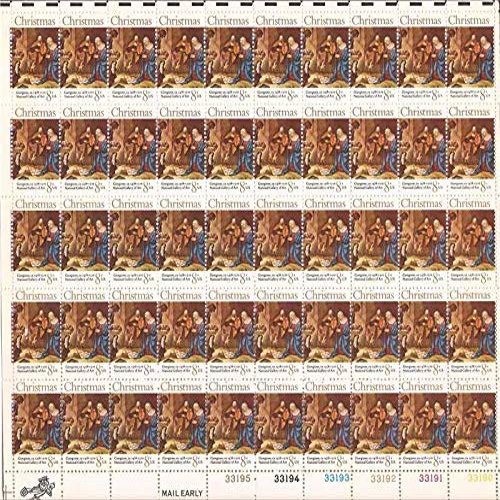 1971 Christmas Issue 8 Cent Sheet of 50 Postage Stamps Scott 1444