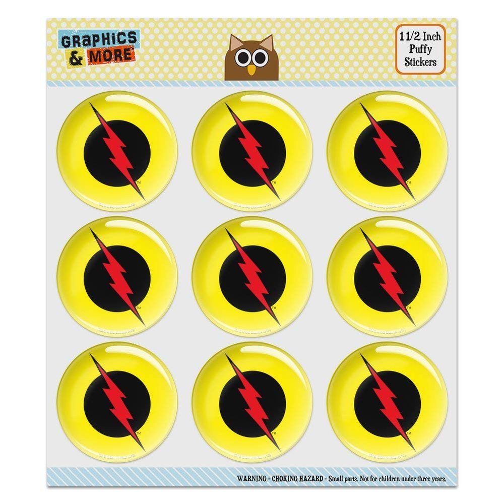 The Flash Reverse Flash Logo Puffy Bubble Dome Scrapbooking Crafting Sticker Set