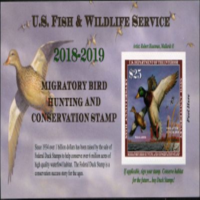 2018 Mallards $25 Dollar Federal Duck ATM Pane Mint Condition Scott RW85a
