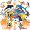 DOITEM 50 Pack Assorted Mini Vinyl Plastic Ocean Sea Animal Figures Toy Set, Realistic Under The Sea Life Figure Bath Gift for Child Educational Kids Party Cake Cupcake Topper view 1