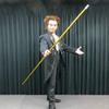 blue-ther 59"/150cm Metal Appearing Cane with Free Gloves and Video Tutorial,Pocket Bo Staff Magic Wand Stage Close-up Magic Tricks (Golden) view 3