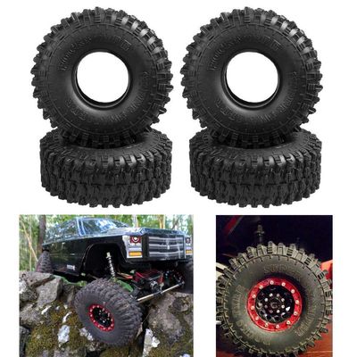 4Pcs Heavy Duty 120mm 1.9" Rubber Tires with Foam for 1/10 SCX10 D90 TRX-4 RC Crawler Car