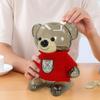 DreamsEden Cute Bear Piggy Bank, Large Plastic Money Coin Box Saving Pot with Knit Clothes Decoration view 2