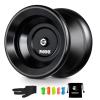 MAGICYOYO Professional Unresponsive Yoyo Y01 Node, Metal Aluminum Yo Yo for Advanced Player, Superior Stable, + 30% Sleep Time, + 5 Replacement Yo-yo Strings, Storge Bag, Glove (Black) view 1