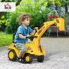 HOMCOM Ride On Excavator Pull Cart, Kids Digger Ride on Truck with Horn, Under Seat Storage, Sit and Scoot Pretend Play Toy Construction Car for Ages 18-48 Months view 2