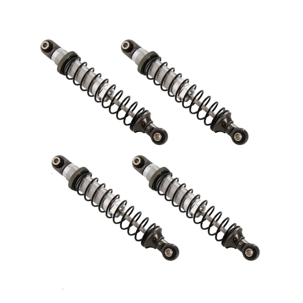 Atomik - Alloy Front & Rear Shock Set - RC Car Replacement for Traxxas TRX-4 - Hardened Billet 6061 Aluminum - Lightweight & Durable Performance - Front & Rear Chassis Upgrade - Black