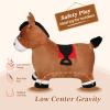 INPANY Bouncy Horse Hopper for Toddlers - Hopping/Bouncing Horse, Inflatable Ride-on Animal Toy for Kids/Children - Plush Covered (Includes Pump) view 2