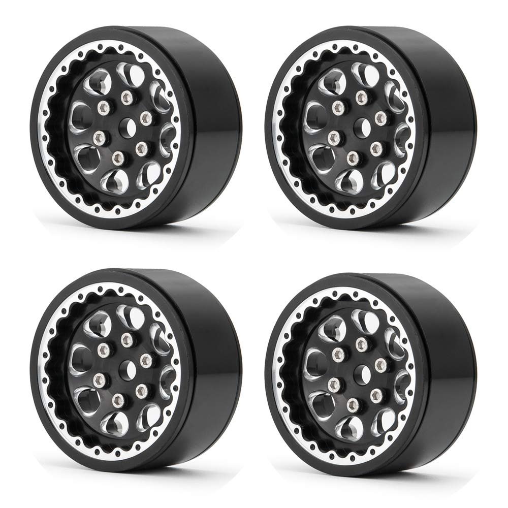 4Pcs Alloy 1.9" Beadlock Wheel Rims for 1/10 RC TRX-4 SCX10 CC01 D90 90034