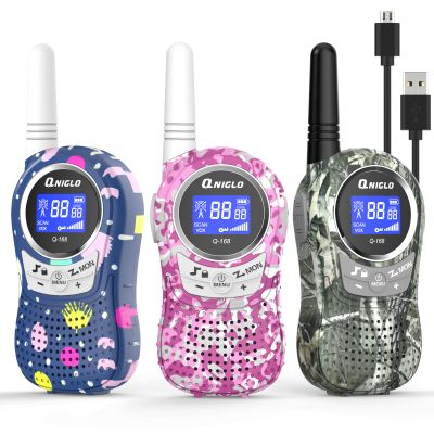 Qniglo Walkie Talkies for Kids - Rechargeable Kids Walkie Talkies with Clear Sound, Long Range - Perfect Birthday for 3-8 Year Old Boys Girls - Outdoor Adventures, Camping, Hiking