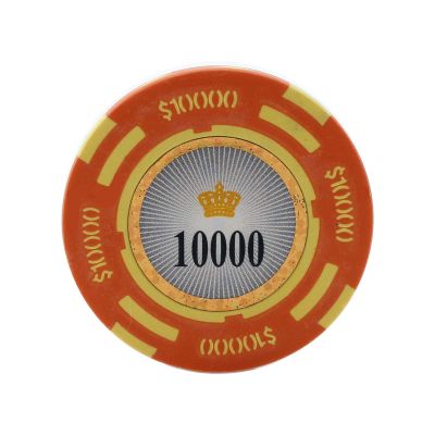 Versa Games Crown Casino Clay Poker Chips in 13.5 Gram Weight - Pack of 50 (Choose Colors) (Orange)