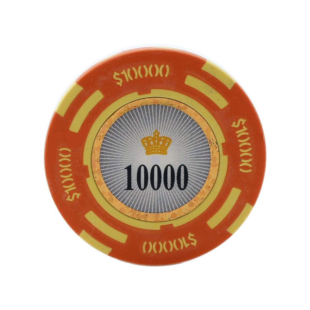 Versa Games Crown Casino Clay Poker Chips in 13.5 Gram Weight - Pack of 50 (Choose Colors) (Orange)