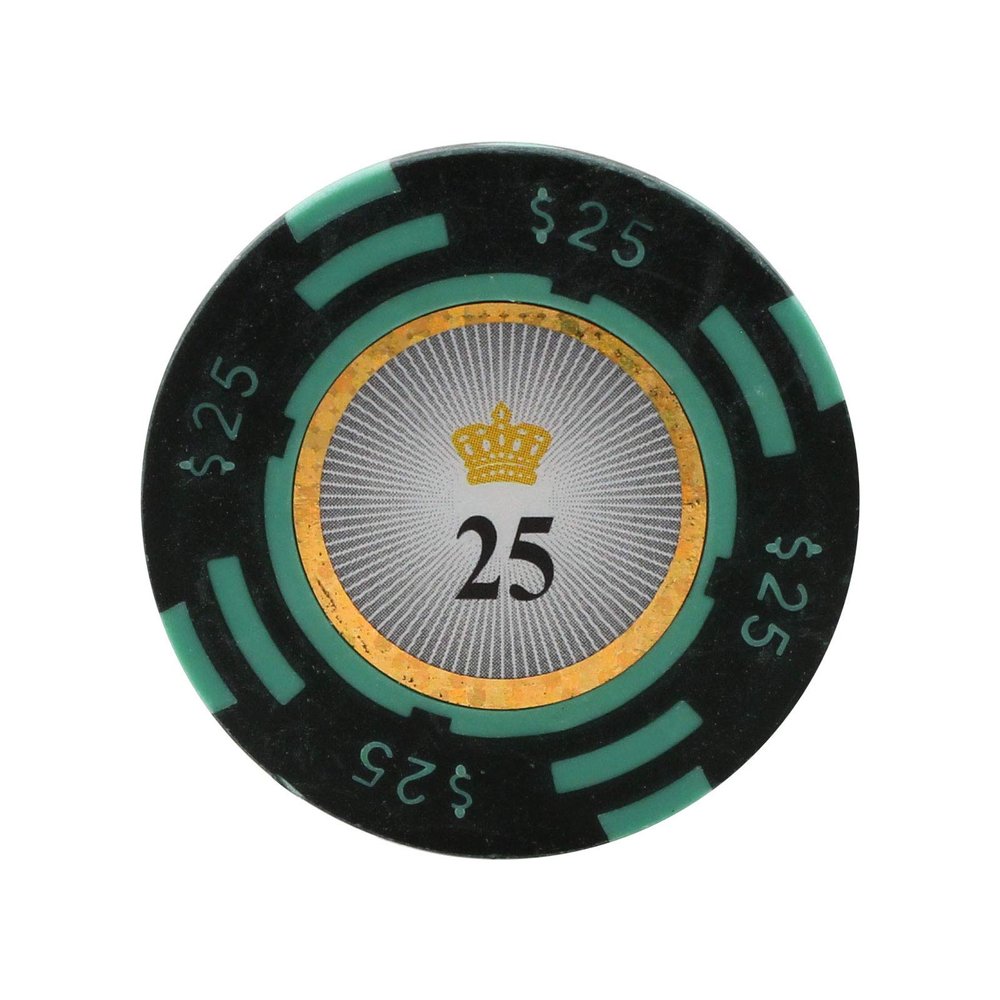 Versa Games Crown Casino Clay Poker Chips in 13.5 Gram Weight - Pack of 50 (Choose Colors) (Green)