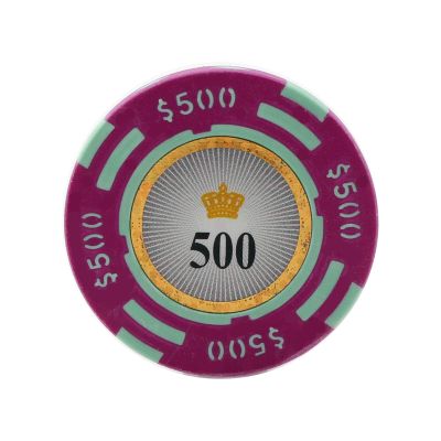 Versa Games Crown Casino Clay Poker Chips in 13.5 Gram Weight - Pack of 50 (Choose Colors) (Purple)