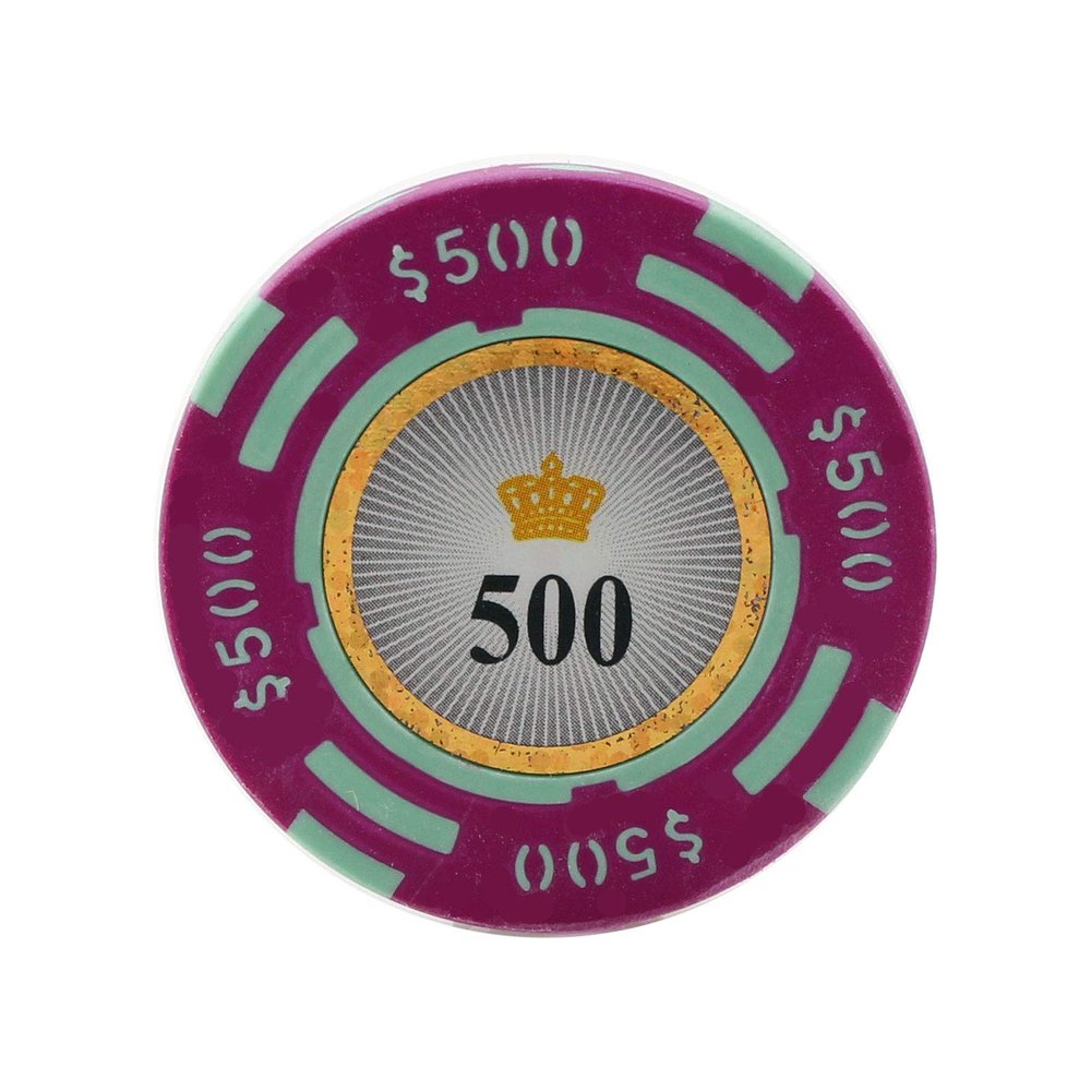 Versa Games Crown Casino Clay Poker Chips in 13.5 Gram Weight - Pack of 50 (Choose Colors) (Purple)