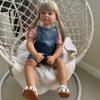 34inch Reborn Toddler Dolls,Huge Baby Full Body Hard Vinyl Girl Realistic Doll with Long Hair Age 3 Dress Model Collectible High Qualtity(no Girl Parts) view 4