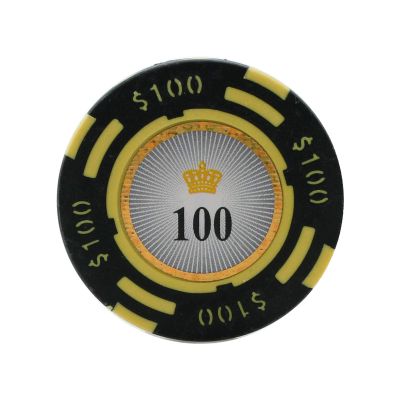 Versa Games Crown Casino Clay Poker Chips in 13.5 Gram Weight Pack of 50 (Black)
