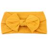 AKOAK 1 Pack Solid Color Skin-friendly Baby Headband Elastic Soft Nylon Headband Cute Baby Bow Headband (Yellow) view 1