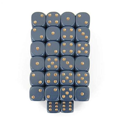 Dusty Blue Opaque Dice with Copper Pips D6 12mm (1/2in) Bulk Pack of 50 Wondertrail