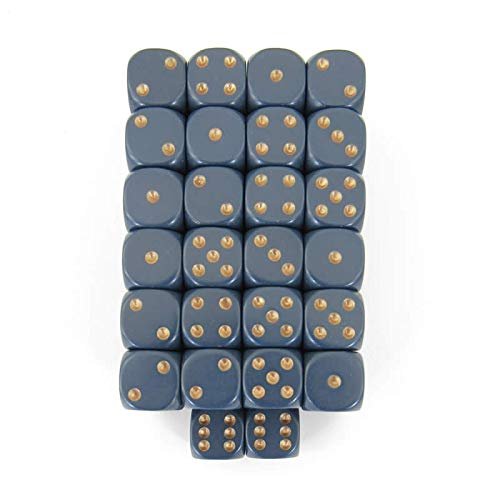 Dusty Blue Opaque Dice with Copper Pips D6 12mm (1/2in) Bulk Pack of 50 Wondertrail