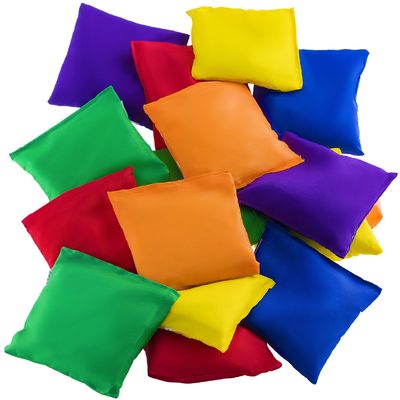 Prextex 12 Nylon Bean Bags for Toss Games - Set in Multiple Colors for Kids and Adults - Durable, Tear-Resistant - Ideal for Outdoor Games, Parties, Tailgates, BBQs - Ages 3 and Up - 4 x 2 x 3 Inch,