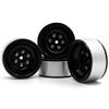 4Pcs 1.9" Aluminum Metal Wheel Rims for 1/10 RC Axial SCX10 Tamiya CC01 D90 D110, Silver Black view 1