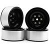 4Pcs 1.9" Aluminum Metal Wheel Rims for 1/10 RC Axial SCX10 Tamiya CC01 D90 D110, Silver Black view 3