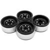 4Pcs 1.9" Aluminum Metal Wheel Rims for 1/10 RC Axial SCX10 Tamiya CC01 D90 D110, Silver Black view 4