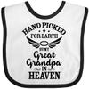 inktastic Handpicked for Earth By My Great Grandpa in Heaven Baby Bib White and Black 37293 view 1