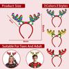 AMENON 3 Pack Christmas Light Up Christmas Headband, LED Reindeer Headwear Accessories Party Supplies for Adult view 4