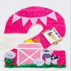 20" Tall Number Two Pinata Barnyard Theme Hot Pink Color Second Birthday Farm Party Supplies Decorations House Farm Animals Cow Lam Rooster view 1
